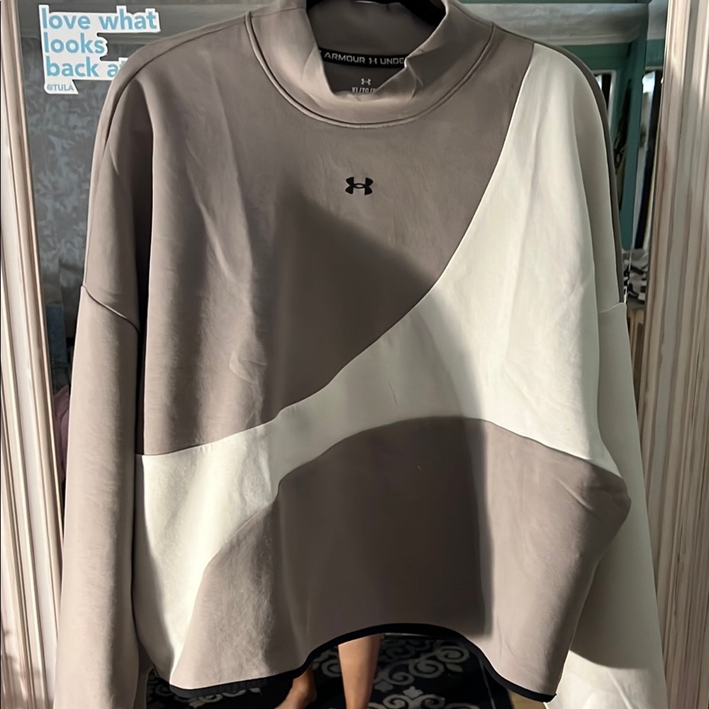 Under Armour Two-Tone Sweatshirt in Gray and White